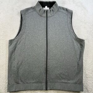 Tommy Bahama Vest Mens 2XL Grey Full Zip Cotton Sleeveless Golf Outdoor